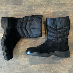 Aquatalia Black Camouflage Winter Boots